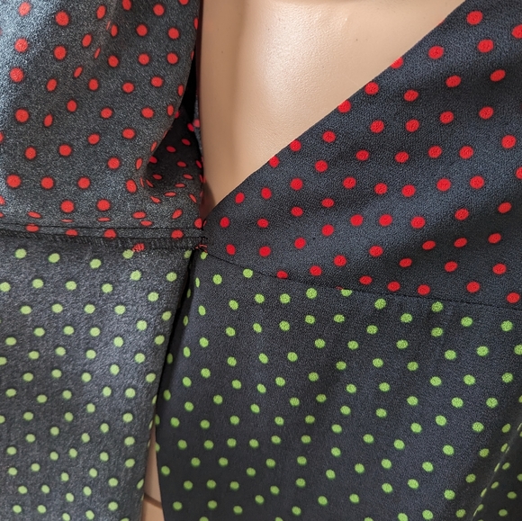 Zara polka dot multi color wrap top with tie crepe - Picture 8 of 11